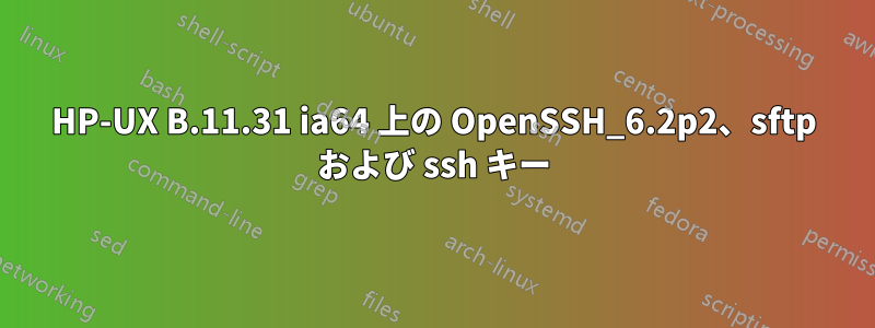 HP-UX B.11.31 ia64 上の OpenSSH_6.2p2、sftp および ssh キー