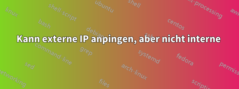 Kann externe IP anpingen, aber nicht interne