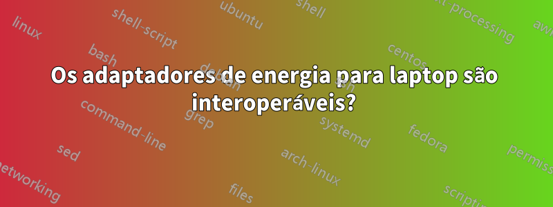 Os adaptadores de energia para laptop são interoperáveis?