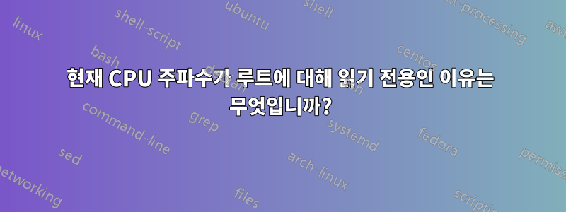 현재 CPU 주파수가 루트에 대해 읽기 전용인 이유는 무엇입니까?