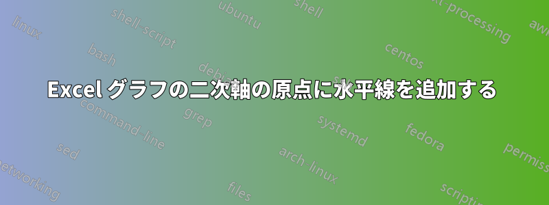 Excel グラフの二次軸の原点に水平線を追加する