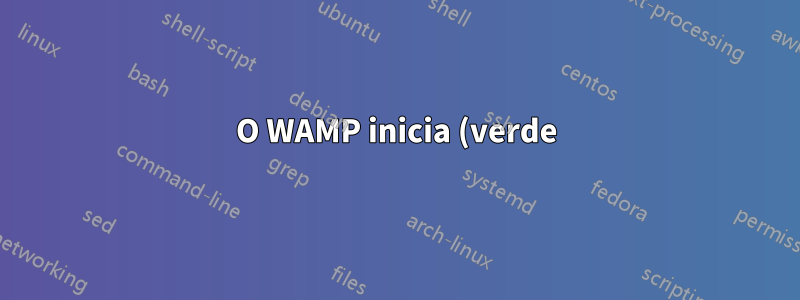 O WAMP inicia (verde), mas não reinicia totalmente (laranja)