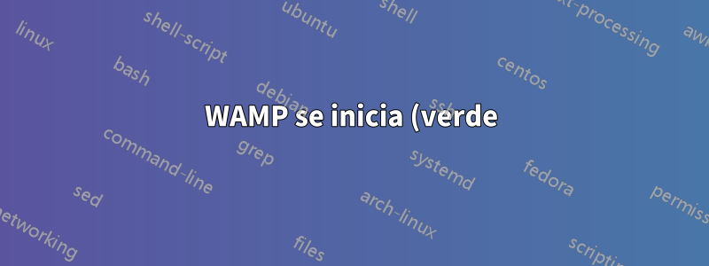 WAMP se inicia (verde) pero no se reinicia por completo (naranja)