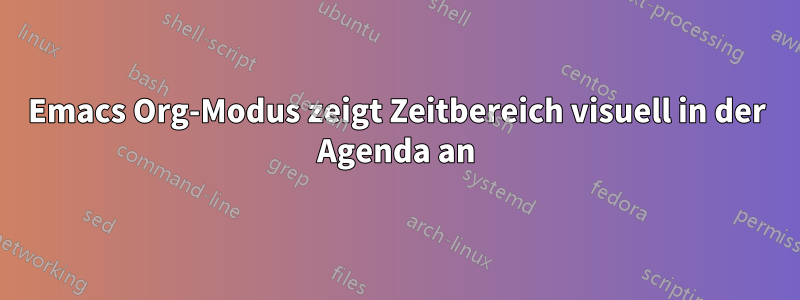 Emacs Org-Modus zeigt Zeitbereich visuell in der Agenda an