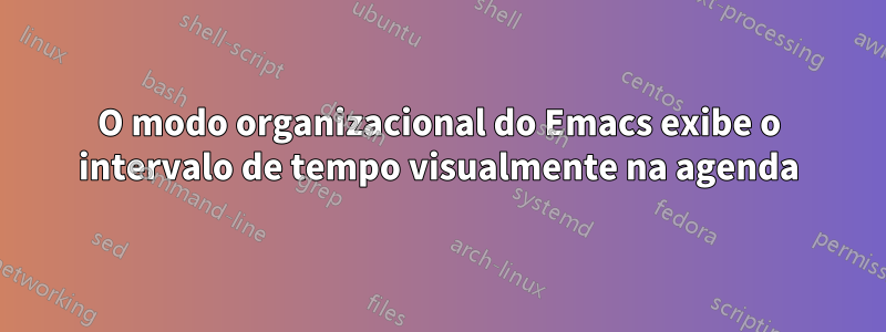 O modo organizacional do Emacs exibe o intervalo de tempo visualmente na agenda