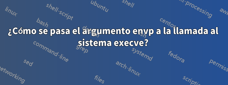 ¿Cómo se pasa el argumento envp a la llamada al sistema execve?