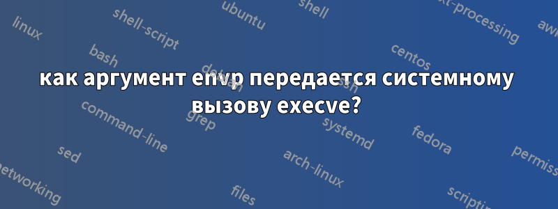 как аргумент envp передается системному вызову execve?