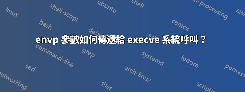 envp 參數如何傳遞給 execve 系統呼叫？