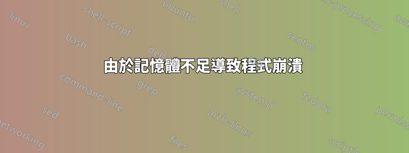 由於記憶體不足導致程式崩潰