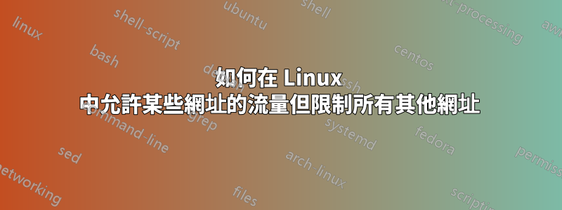 如何在 Linux 中允許某些網址的流量但限制所有其他網址