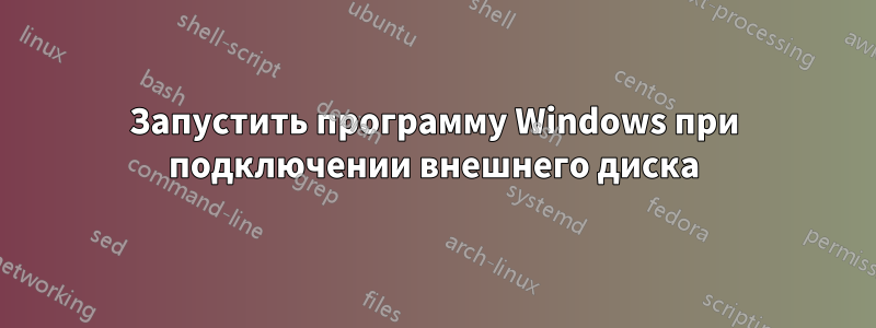 Запустить программу Windows при подключении внешнего диска