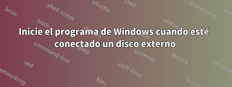 Inicie el programa de Windows cuando esté conectado un disco externo