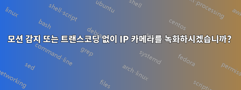 모션 감지 또는 트랜스코딩 없이 IP 카메라를 녹화하시겠습니까?