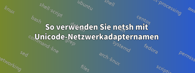 So verwenden Sie netsh mit Unicode-Netzwerkadapternamen