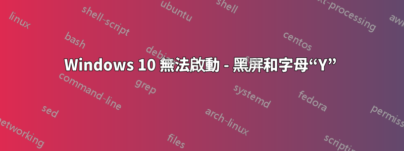 Windows 10 無法啟動 - 黑屏和字母“Y”