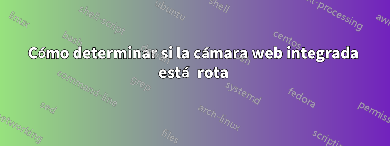 Cómo determinar si la cámara web integrada está rota