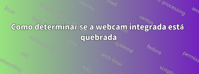 Como determinar se a webcam integrada está quebrada