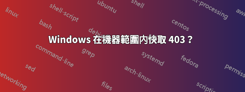 Windows 在機器範圍內快取 403？