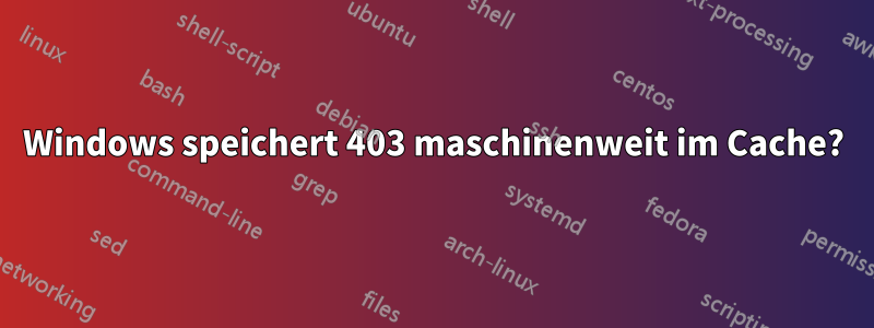 Windows speichert 403 maschinenweit im Cache?