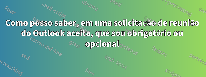 Como posso saber, em uma solicitação de reunião do Outlook aceita, que sou obrigatório ou opcional