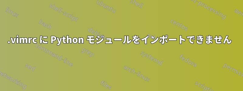 .vimrc に Python モジュールをインポートできません 