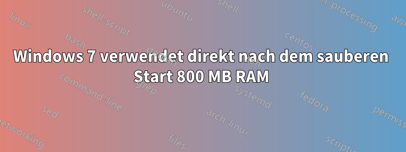 Windows 7 verwendet direkt nach dem sauberen Start 800 MB RAM