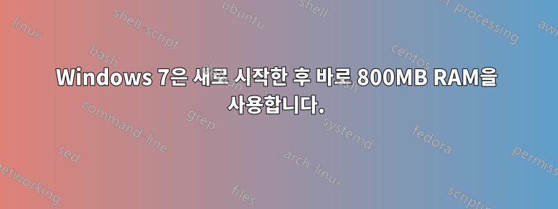 Windows 7은 새로 시작한 후 바로 800MB RAM을 사용합니다.