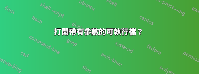 打開帶有參數的可執行檔？