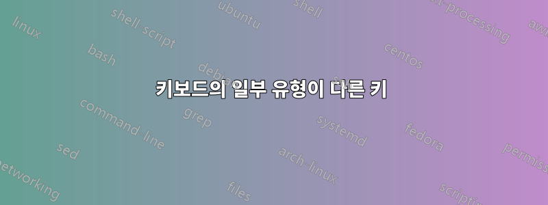 키보드의 일부 유형이 다른 키