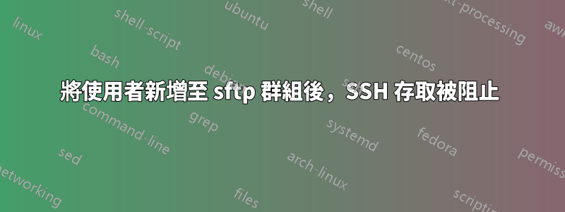 將使用者新增至 sftp 群組後，SSH 存取被阻止