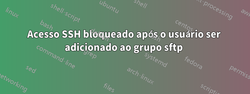 Acesso SSH bloqueado após o usuário ser adicionado ao grupo sftp