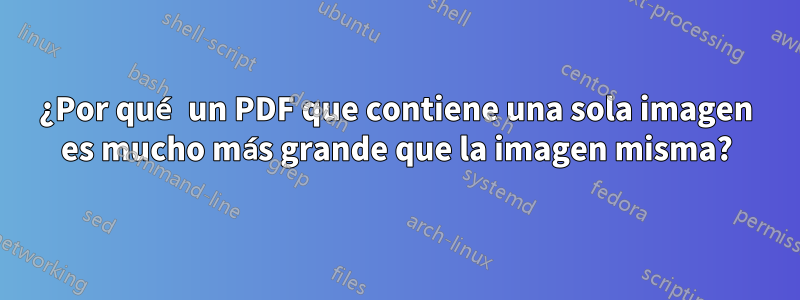 ¿Por qué un PDF que contiene una sola imagen es mucho más grande que la imagen misma?