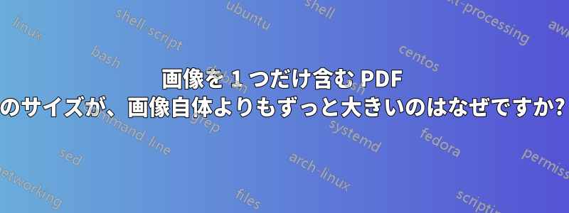 画像を 1 つだけ含む PDF のサイズが、画像自体よりもずっと大きいのはなぜですか?