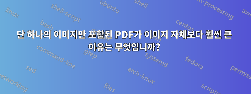 단 하나의 이미지만 포함된 PDF가 이미지 자체보다 훨씬 큰 이유는 무엇입니까?