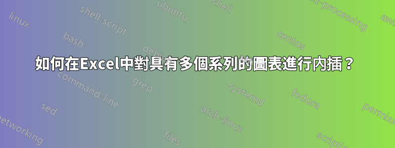 如何在Excel中對具有多個系列的圖表進行內插？