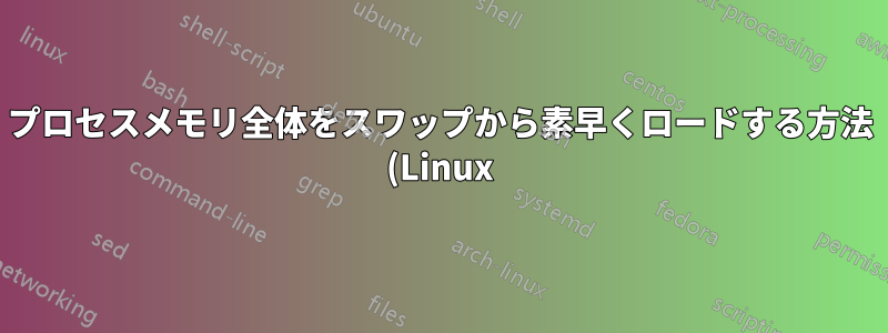 プロセスメモリ全体をスワップから素早くロードする方法 (Linux)?