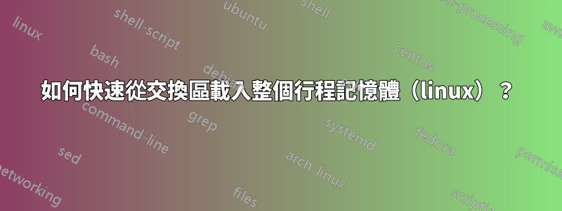 如何快速從交換區載入整個行程記憶體（linux）？