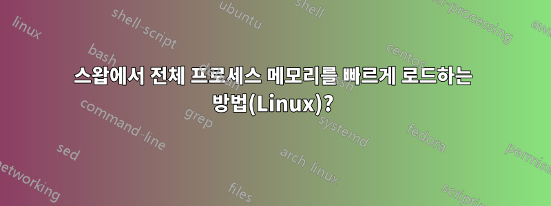 스왑에서 전체 프로세스 메모리를 빠르게 로드하는 방법(Linux)?