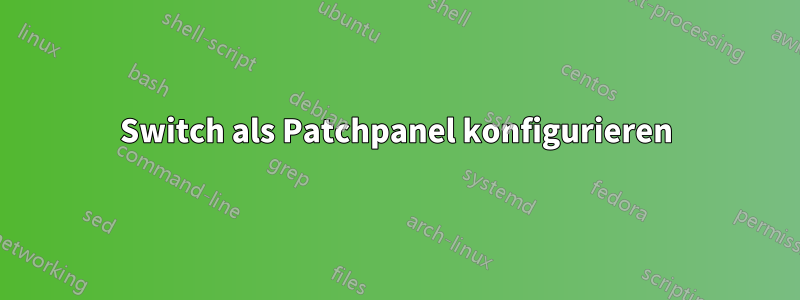 Switch als Patchpanel konfigurieren