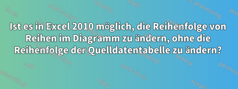 Ist es in Excel 2010 möglich, die Reihenfolge von Reihen im Diagramm zu ändern, ohne die Reihenfolge der Quelldatentabelle zu ändern?