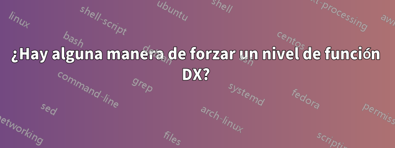 ¿Hay alguna manera de forzar un nivel de función DX?