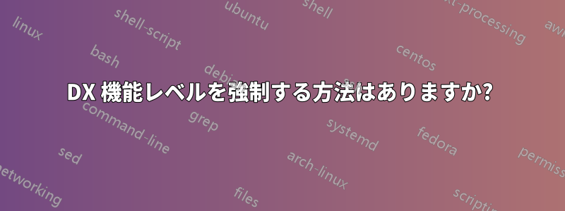 DX 機能レベルを強制する方法はありますか?