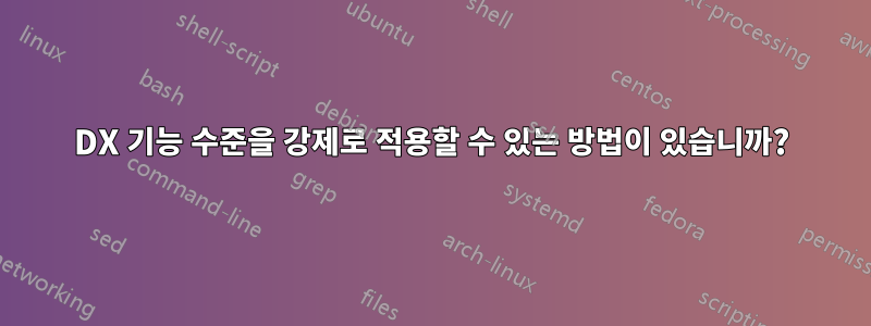 DX 기능 수준을 강제로 적용할 수 있는 방법이 있습니까?