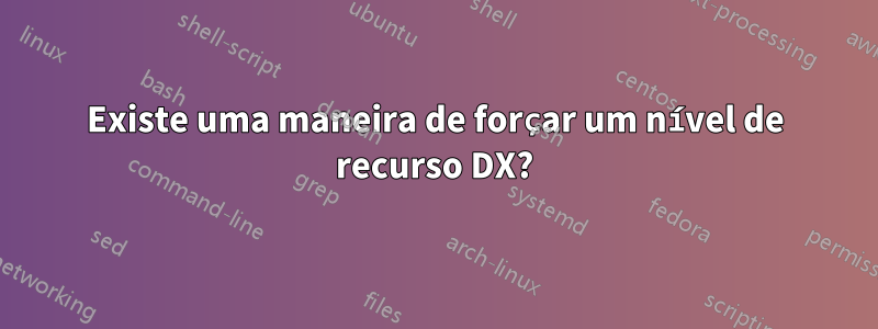 Existe uma maneira de forçar um nível de recurso DX?