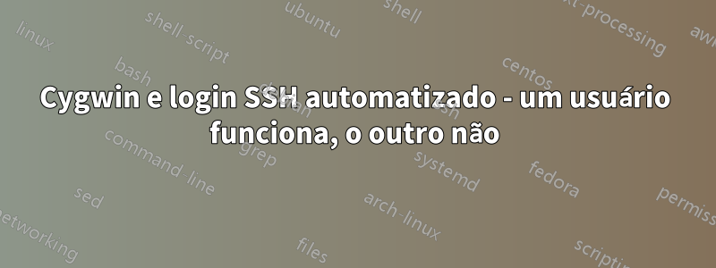 Cygwin e login SSH automatizado - um usuário funciona, o outro não