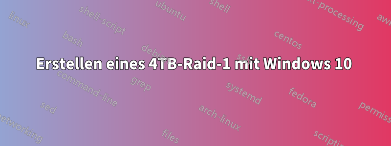 Erstellen eines 4TB-Raid-1 mit Windows 10