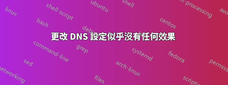 更改 DNS 設定似乎沒有任何效果