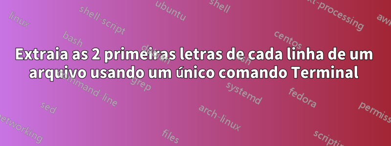 Extraia as 2 primeiras letras de cada linha de um arquivo usando um único comando Terminal