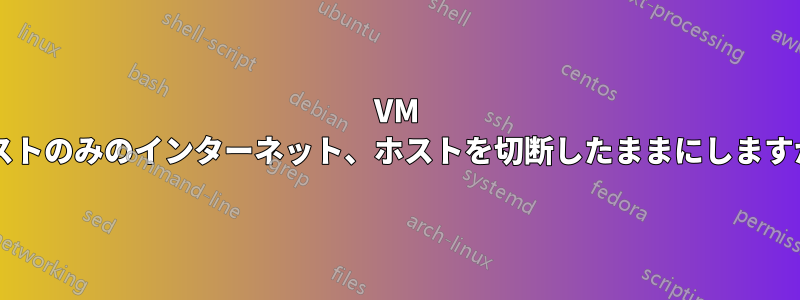 VM ゲストのみのインターネット、ホストを切断したままにしますか?