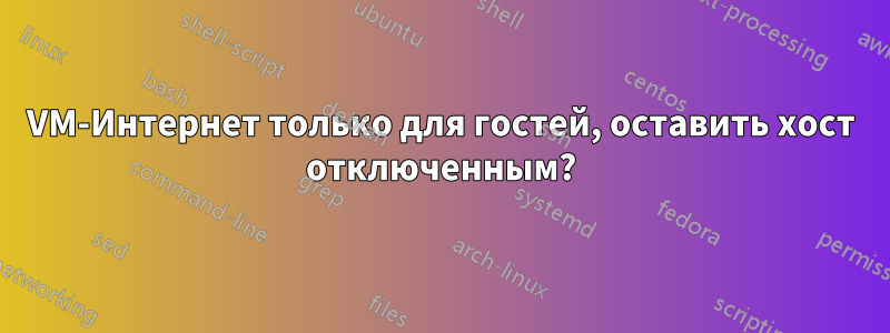 VM-Интернет только для гостей, оставить хост отключенным?